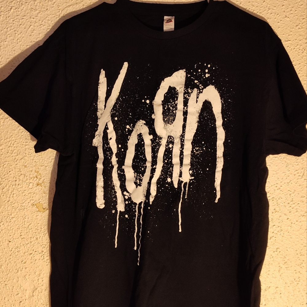 Men's Korn Concert Tee Sz L, Black